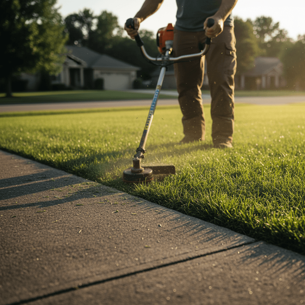 Professional lawn edging and trimming
